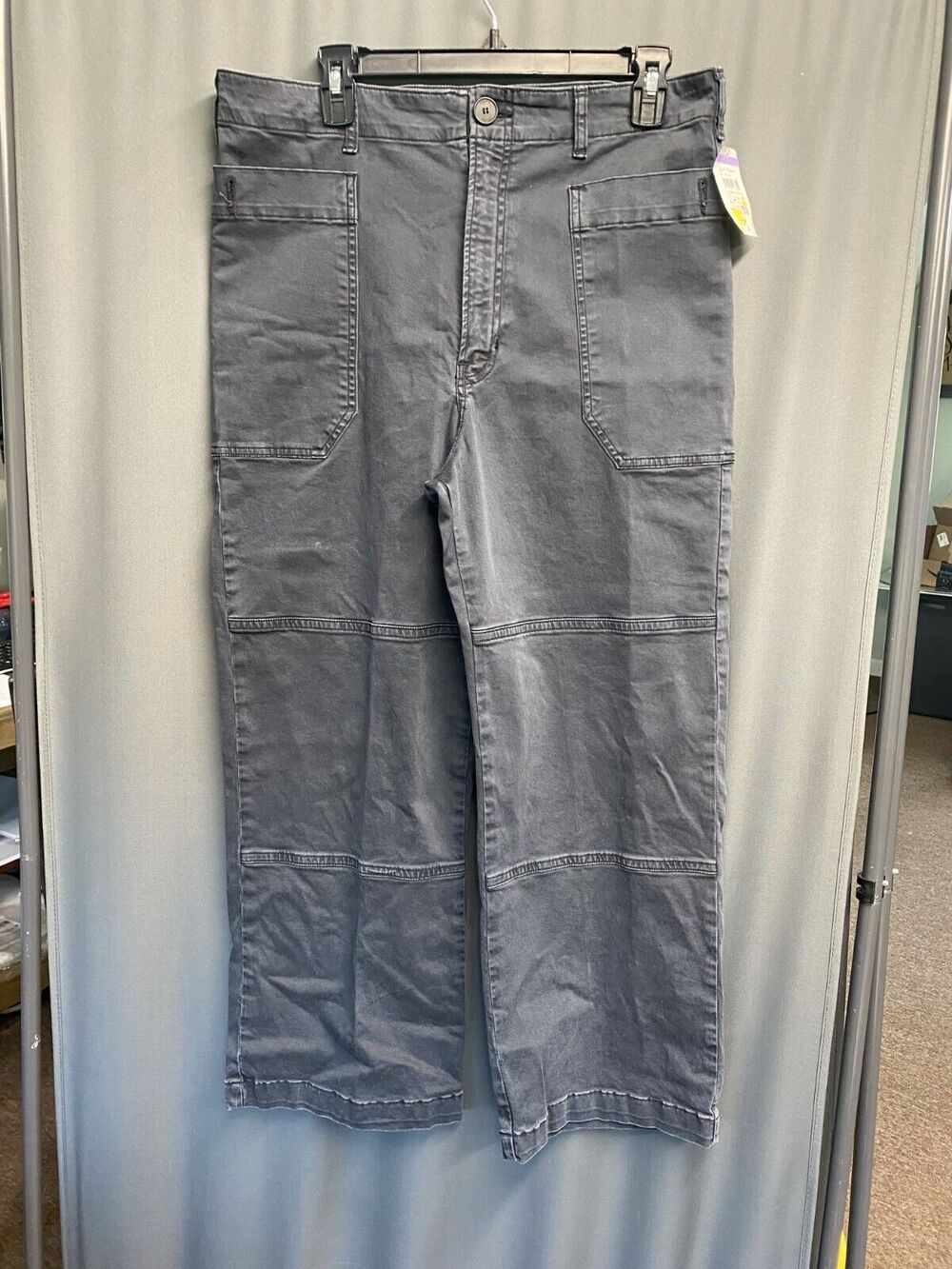 Frame Utility Trouser Women's 32 Gray Cotton Stretch Pouch Pockets Straight A35